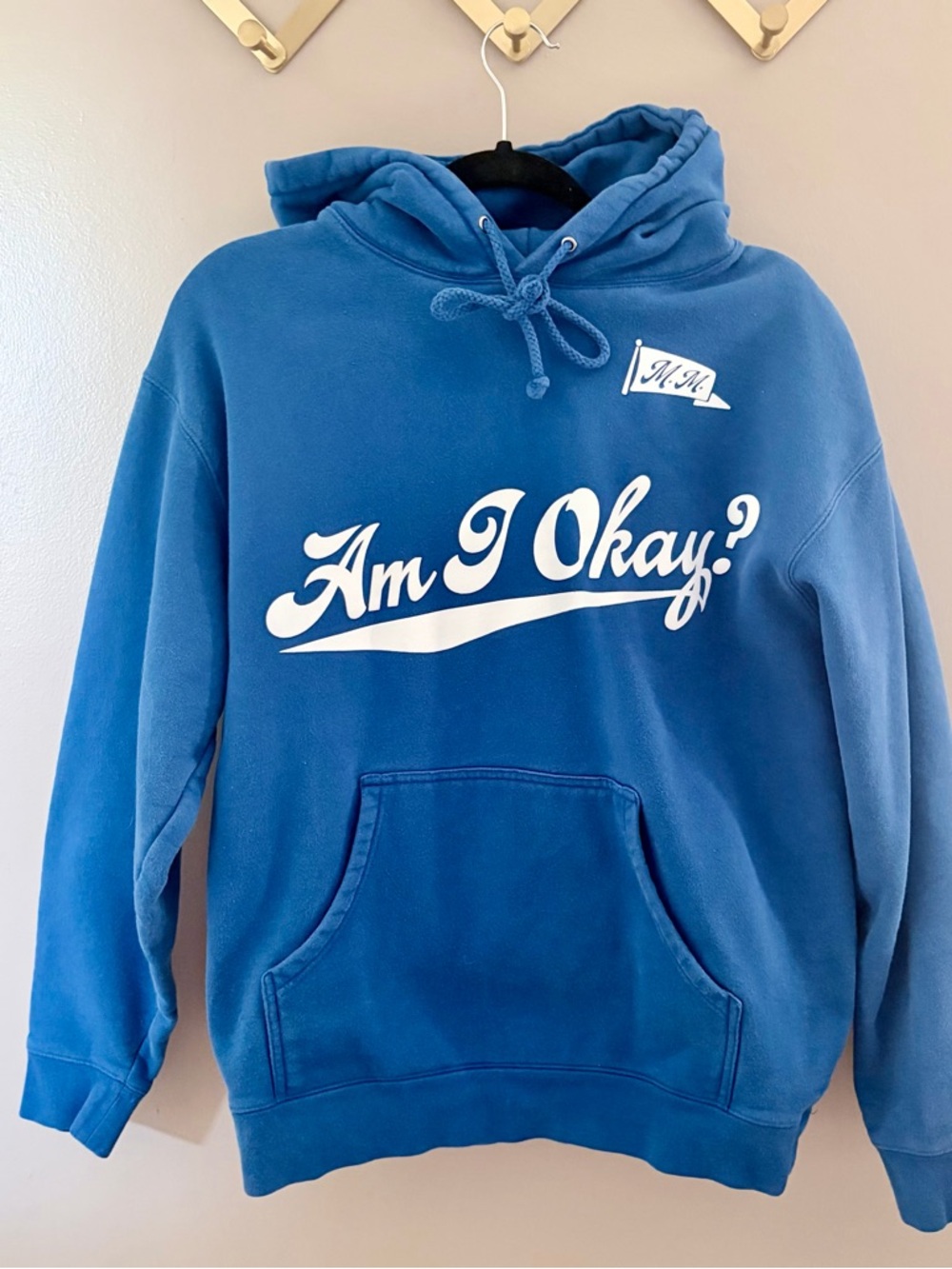 Megan Moroney Am I Okay? Blue Hoodie Merch Size L